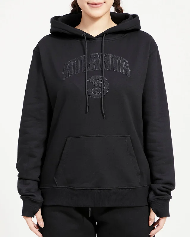 NBA ATLANTA HAWKS TRIPLE BLACK WOMEN'S PO HOODIE (TRIPLE BLACK)