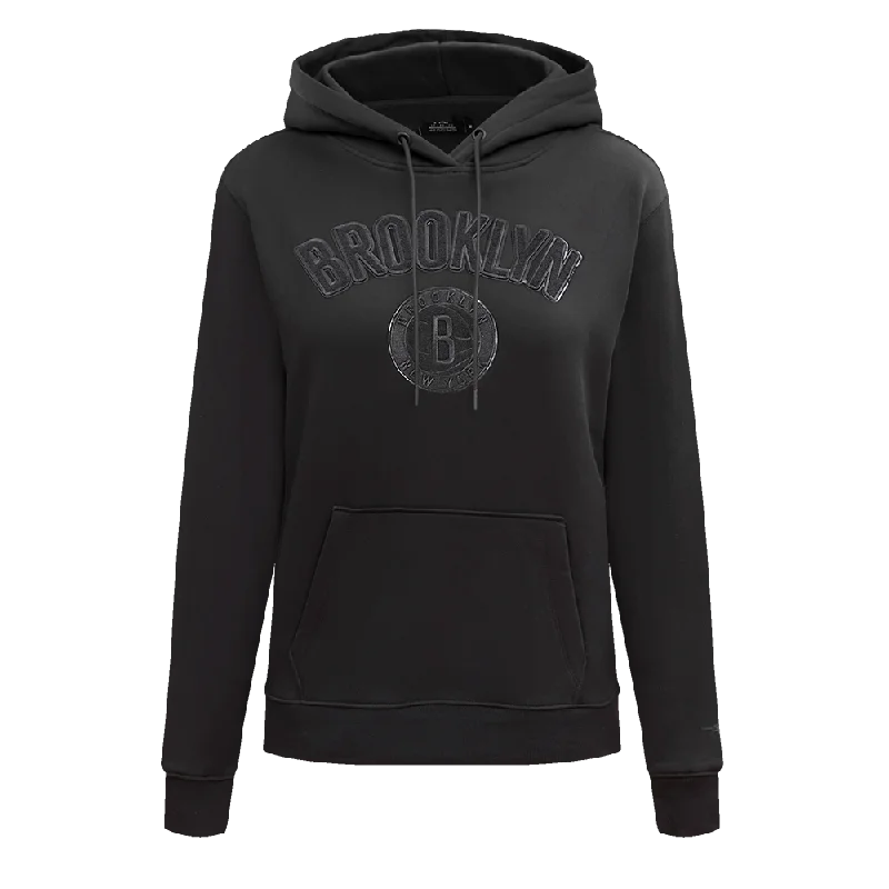 NBA BROOKLYN NETS TRIPLE BLACK WOMEN'S PO HOODIE (TRIPLE BLACK)