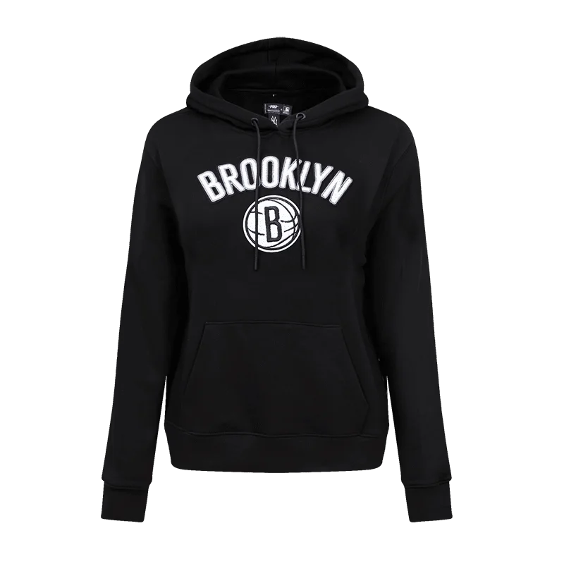 NBA BROOKLYN NETS CLASSIC WOMEN'S PO HOODIE (BLACK)