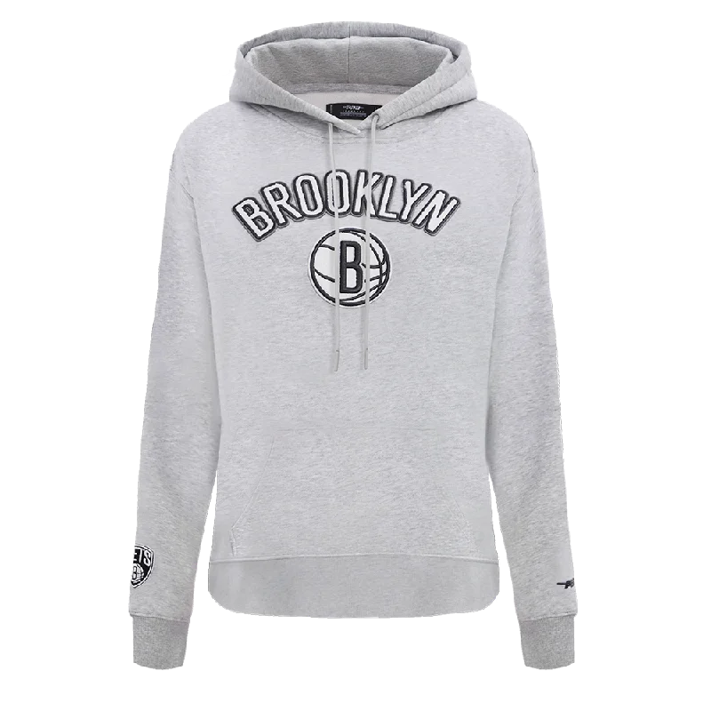 NBA BROOKLYN NETS CLASSIC WOMEN'S PO HOODIE (HEATHER GREY)