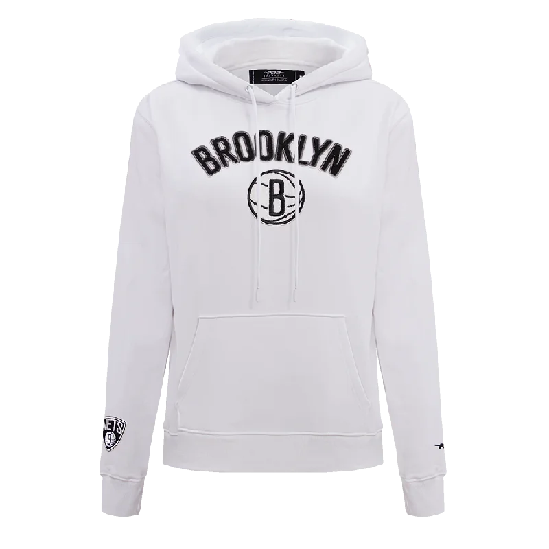 NBA BROOKLYN NETS CLASSIC WOMEN'S PO HOODIE (WHITE)