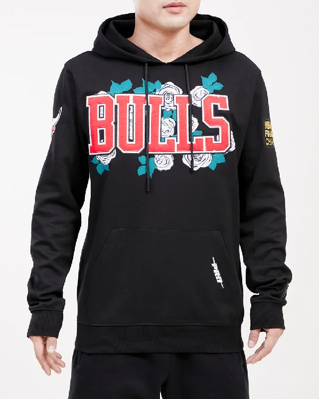 NBA CHICAGO BULLS ROSES MEN'S PO HOODIE (BLACK)