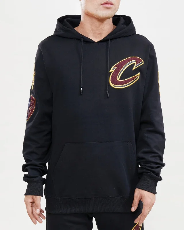 NBA CLEVELAND CAVALIERS CLASSIC CHENILLE MEN'S PO HOODIE (BLACK)