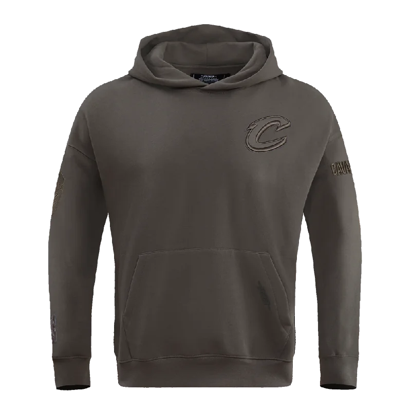 NBA CLEVELAND CAVALIERS NEUTRAL DROP SHOULDER MEN'S PO HOODIE (DARK TAUPE)