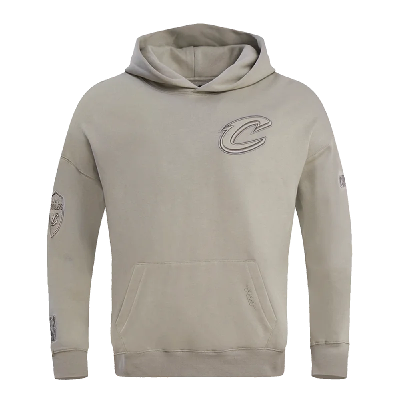 NBA CLEVELAND CAVALIERS NEUTRAL DROP SHOULDER MEN'S PO HOODIE (TAUPE)