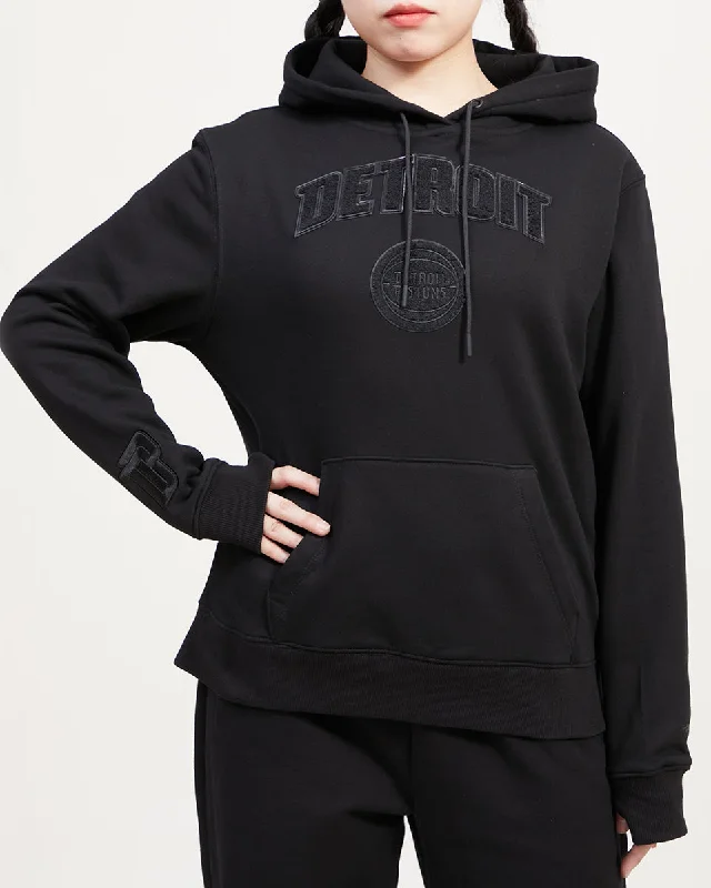 NBA DETROIT PISTONS TRIPLE BLACK WOMEN'S PO HOODIE (TRIPLE BLACK)