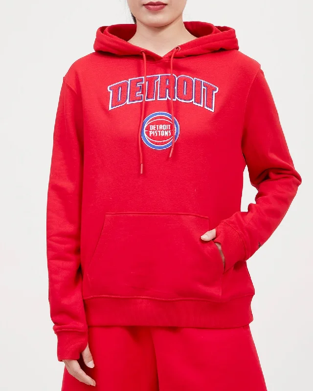 NBA DETROIT PISTONS CLASSIC WOMEN'S PO HOODIE (RED)