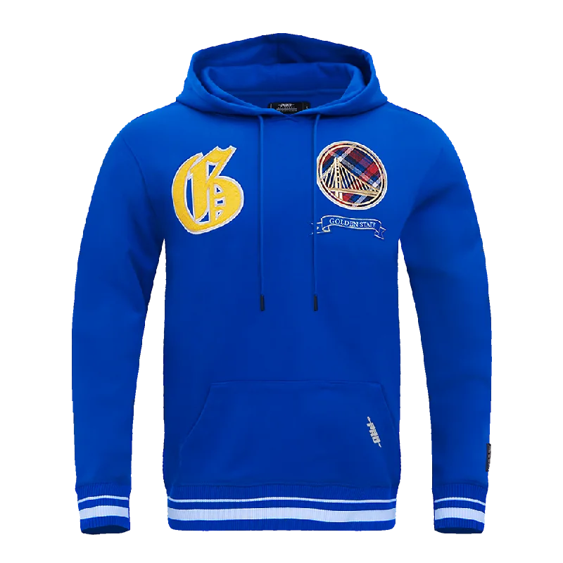 NBA GOLDEN STATE WARRIORS PRO PREP RIB FLC PO HOODIE (ROYAL BLUE)