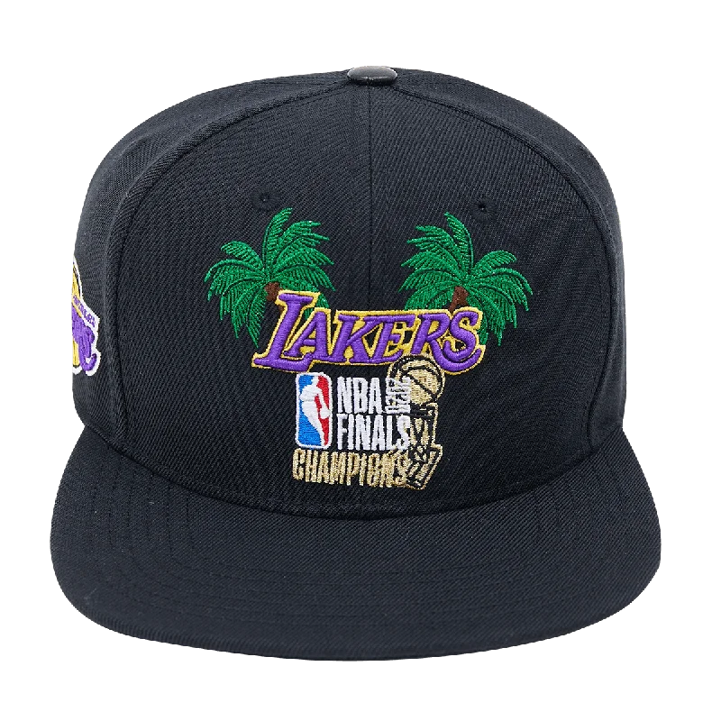 NBA LOS ANGELES LAKERS WORDMARK PALM FINALS CHAMPIONS UNISEX SNAPBACK HOODIE (BLACK)