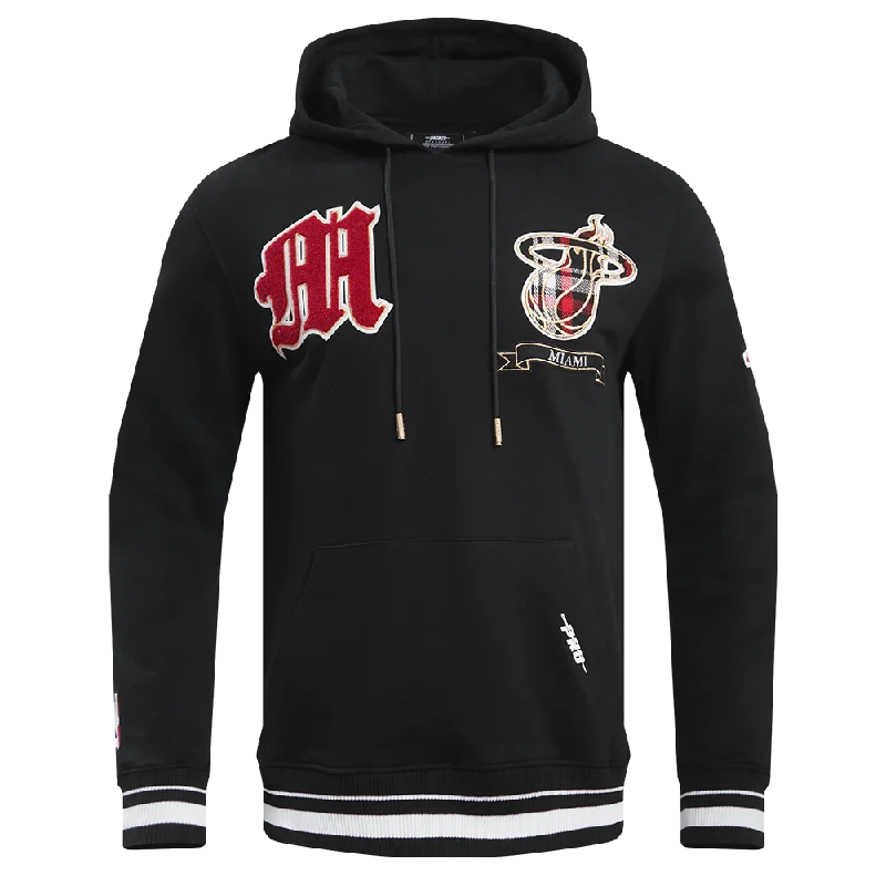 NBA MIAMI HEAT PRO PREP RIB FLC PO HOODIE (BLACK)