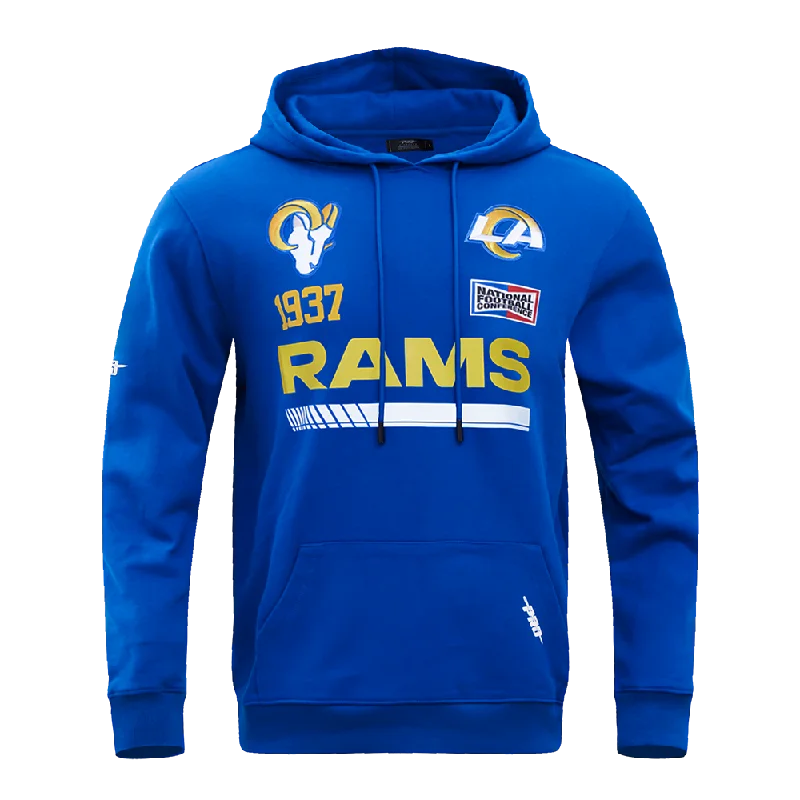 NFL LOS ANGELES RAMS FAST LANE FLC PO HOODIE (ROYAL BLUE)