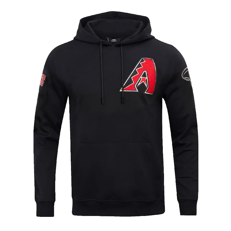 MLB ARIZONA DIAMONDBACKS CLASSIC CHENILLE MEN'S PO HOODIE (BLACK)