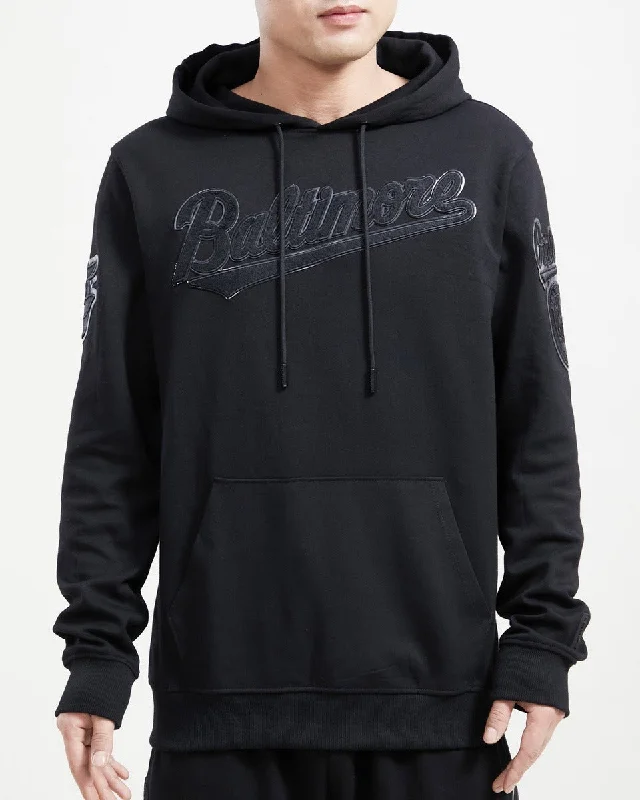 MLB BALTIMORE ORIOLES TRIPLE BLACK MEN'S PO HOODIE (TRIPLE BLACK)