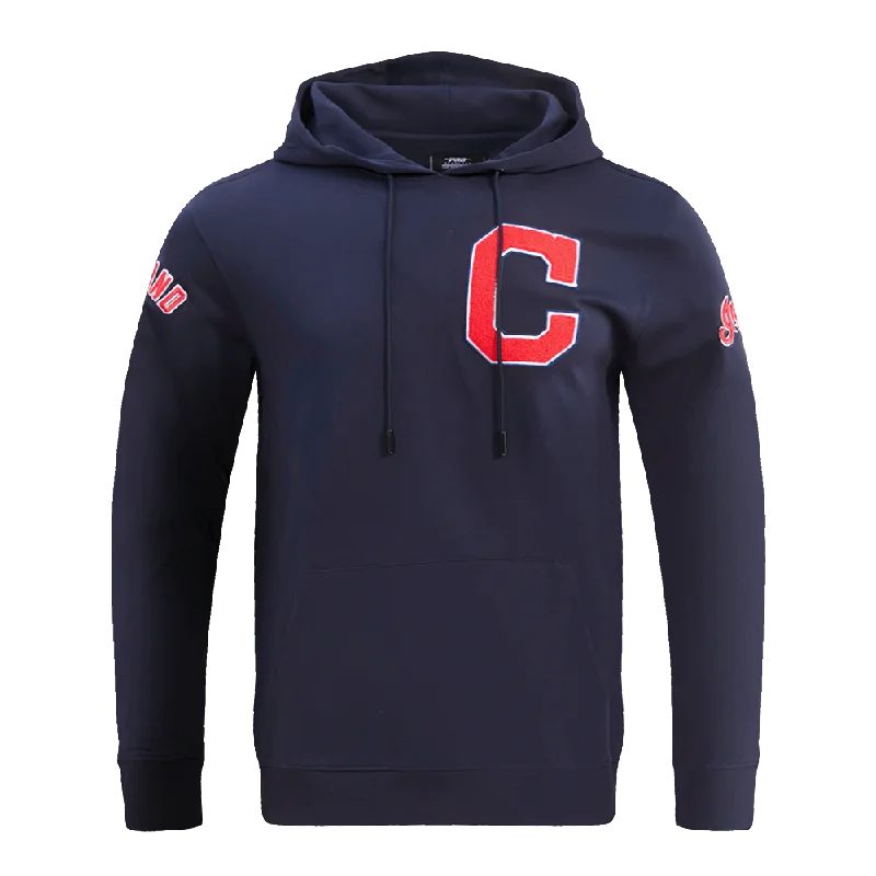 MLB CLEVELAND GUARDIANS CLASSIC CHENILLE MEN'S PO HOODIE (MIDNIGHT NAVY)