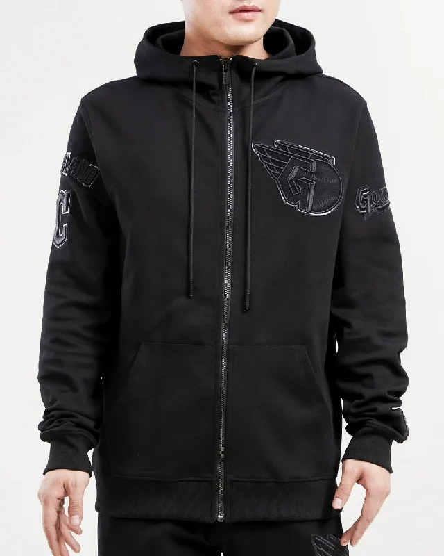 MLB CLEVELAND GUARDIANS TRIPLE BLACK MEN'S FZ HOODIE (TRIPLE BLACK)