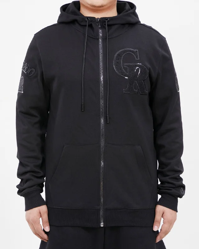 MLB COLORADO ROCKIES TRIPLE BLACK FZ HOODIE (TRIPLE BLACK)