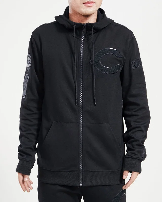 MLB CINCINNATI REDS TRIPLE BLACK FZ HOODIE (TRIPLE BLACK)