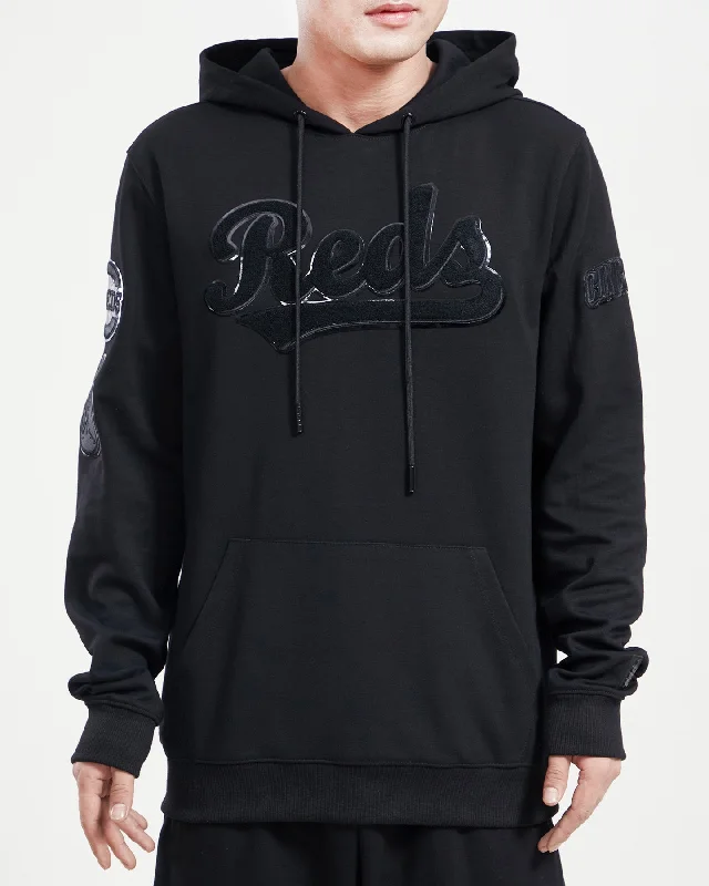 MLB CINCINNATI REDS TRIPLE BLACK MEN'S PO HOODIE (TRIPLE BLACK)