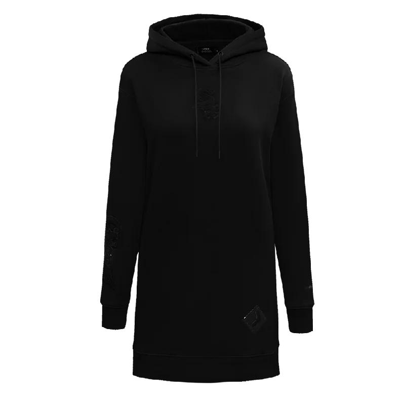 MLB CHICAGO WHITE SOX TRIPLE BLACK WOMEN'S HOODIE DRESS (TRIPLE BLACK)