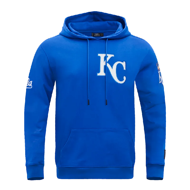 MLB KANSAS CITY ROYALS CLASSIC CHENILLE MEN'S PO HOODIE (ROYAL BLUE)