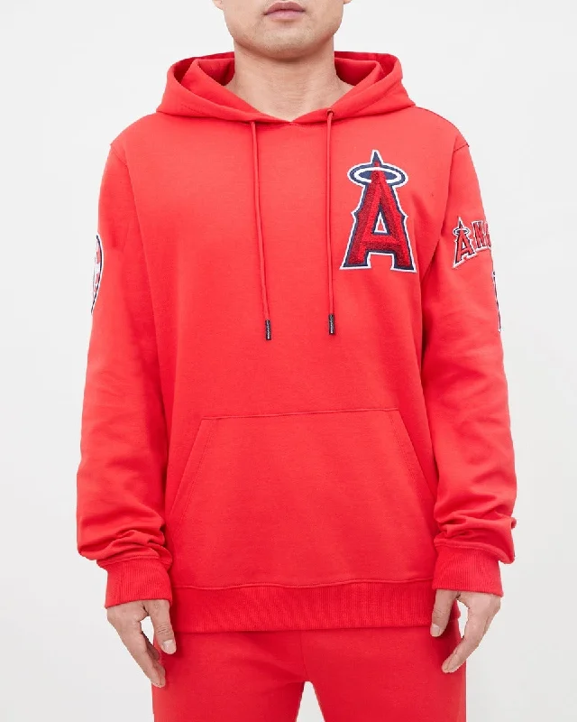 MLB LOS ANGELES ANGELS CLASSIC CHENILLE MEN'S PO HOODIE (RED)