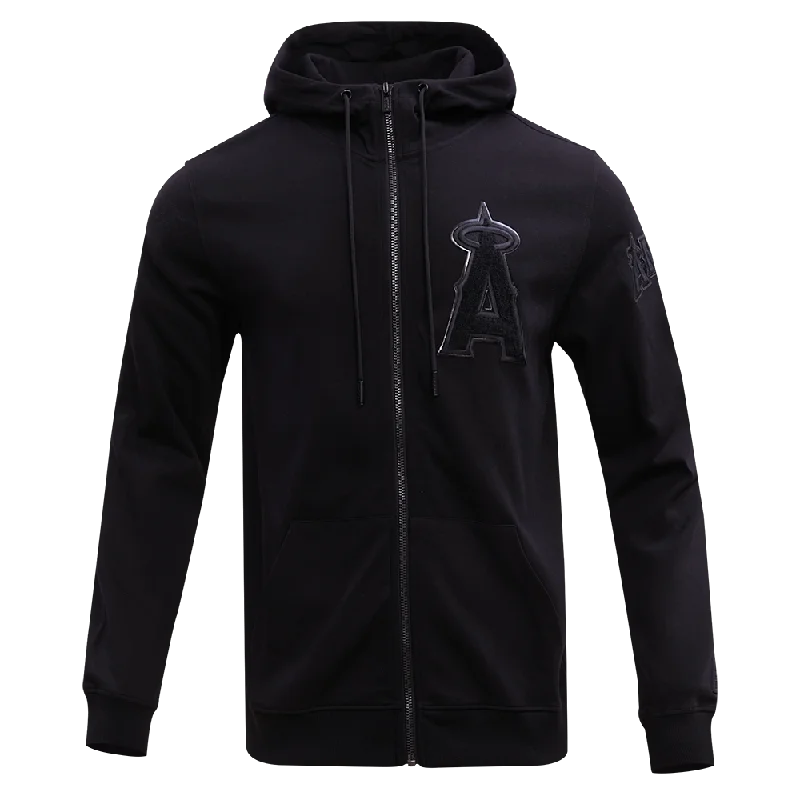 MLB LOS ANGELES ANGELS TRIPLE BLACK DK FZ HOODIE (TRIPLE BLACK)