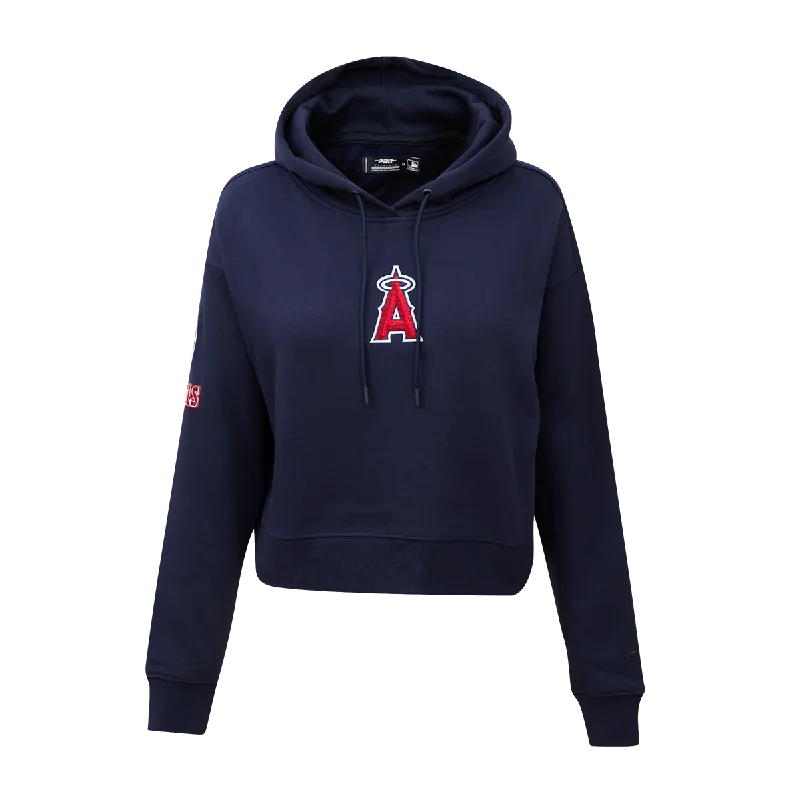 MLB LOS ANGELES ANGELS CLASSIC WOMEN'S CROPPED PO HOODIE (MIDNIGHT NAVY)