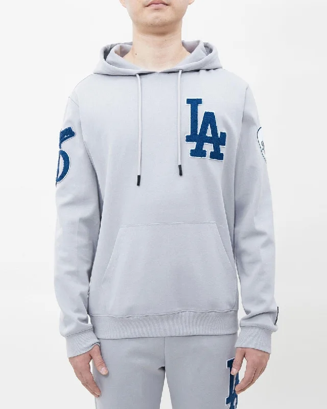 MLB LOS ANGELES DODGERS LOGO MEN'S PO HOODIE (GREY)