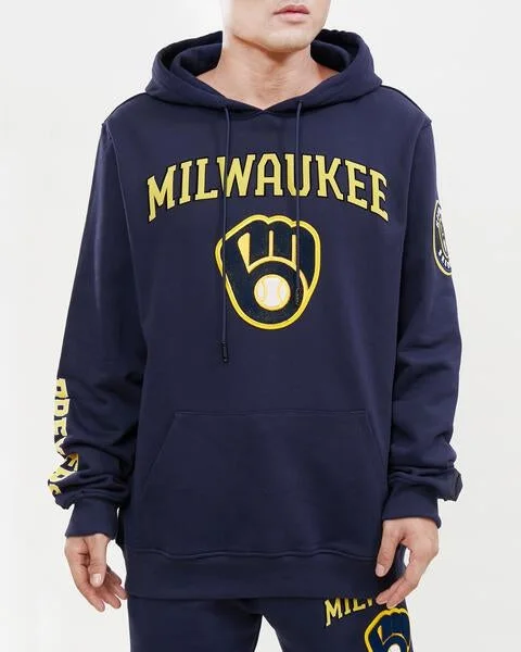 MLB MILWAUKEE BREWERS CLASSIC MEN'S PO HOODIE (MIDNIGHT NAVY)