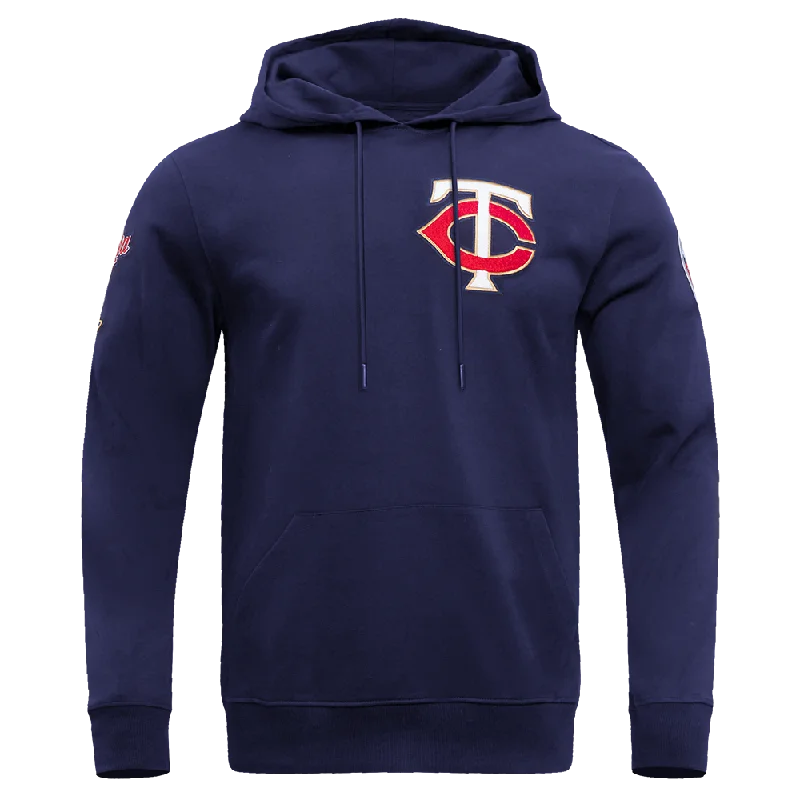 MLB MINNESOTA TWINS CLASSIC CHENILLE MEN'S PO HOODIE (MIDNIGHT NAVY)