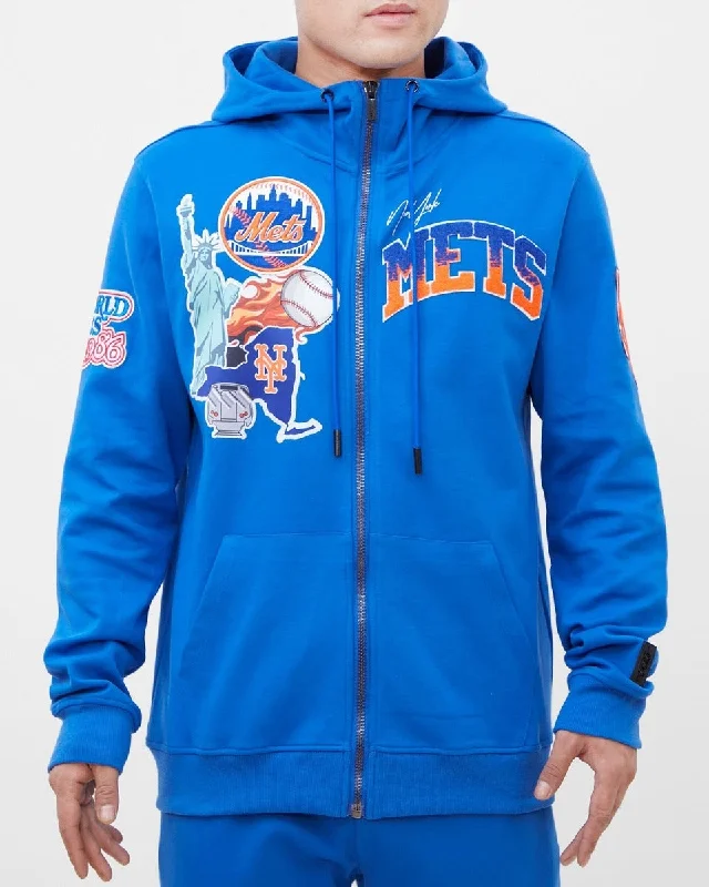 MLB NEW YORK METS HOMETOWN MEN'S FZ PO HOODIE (ROYAL BLUE)