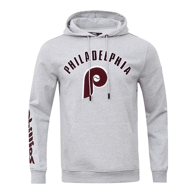 MLB PHILADELPHIA PHILLIES CLASSIC MEN'S PO HOODIE (HEATHER GREY)