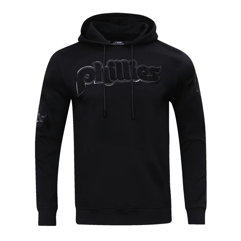 MLB PHILADELPHIA PHILLIES TRIPLE BLACK MEN'S PO HOODIE (TRIPLE BLACK)