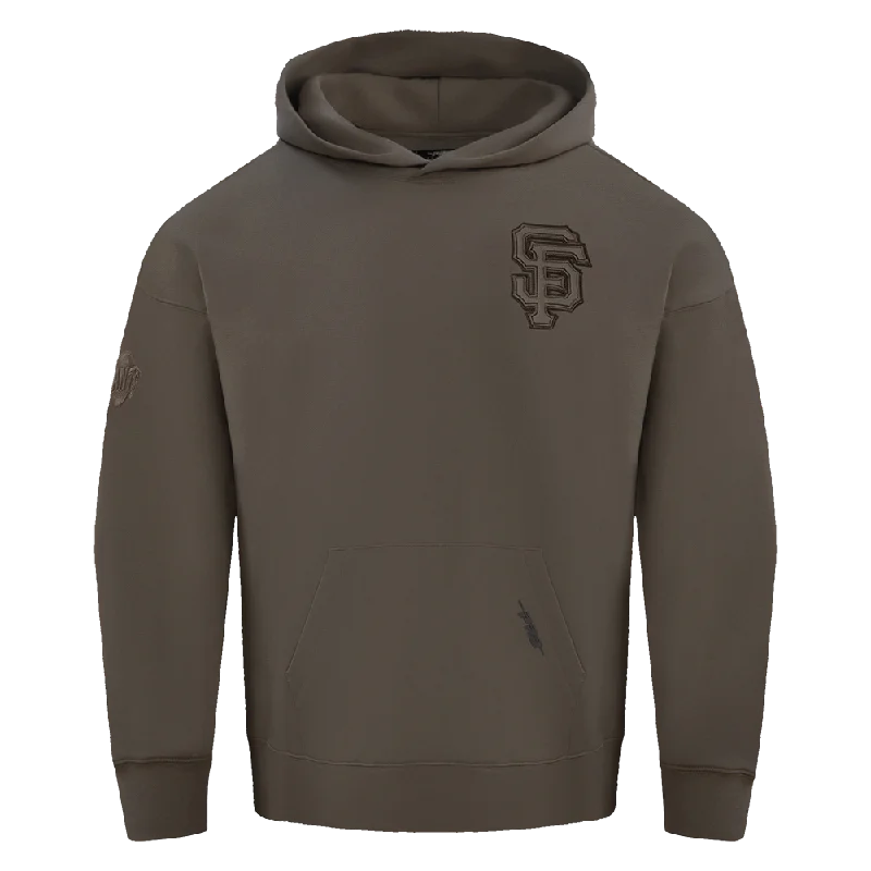 MLB SAN FRANCISCO GIANTS NEUTRAL DROP SHOULDER MEN'S PO HOODIE (DARK TAUPE)