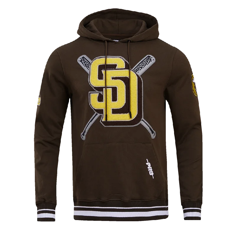 MLB SAN DIEGO PADRES MASHUP MEN'S RIB PO HOODIE (BROWN)