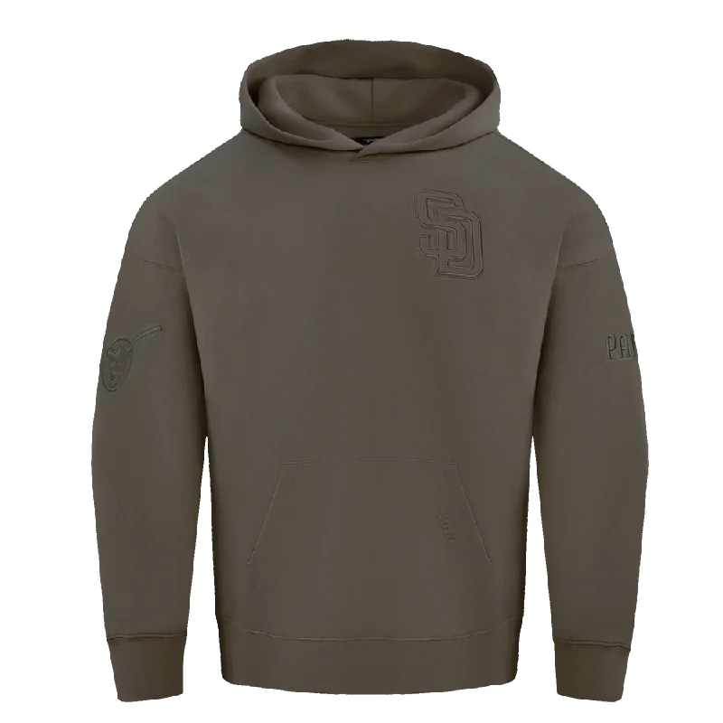 MLB SAN DIEGO PADRES NEUTRAL DROP SHOULDER MEN'S PO HOODIE (DARK TAUPE)