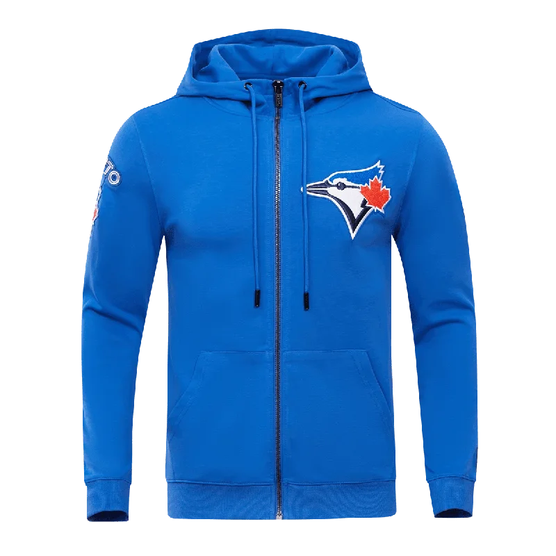 MLB TORONTO BLUE JAYS CLASSIC CHENILLE MEN'S FZ PO HOODIE (ROYAL BLUE)