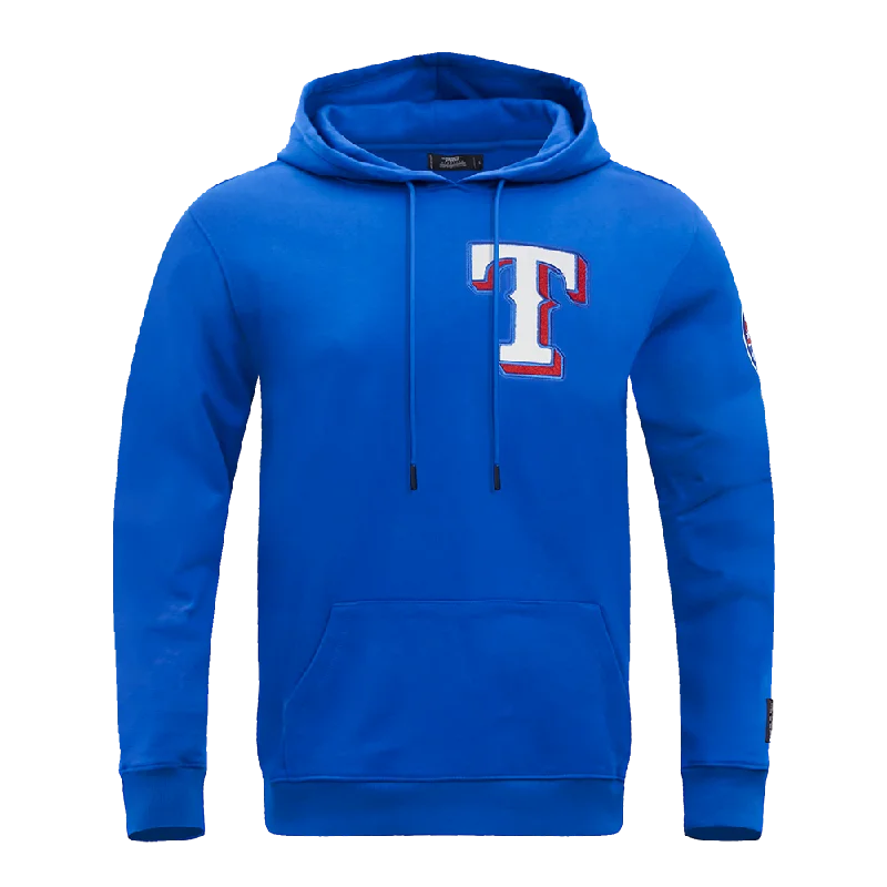 MLB TEXAS RANGERS CLASSIC CHENILLE MEN'S PO HOODIE (ROYAL BLUE)