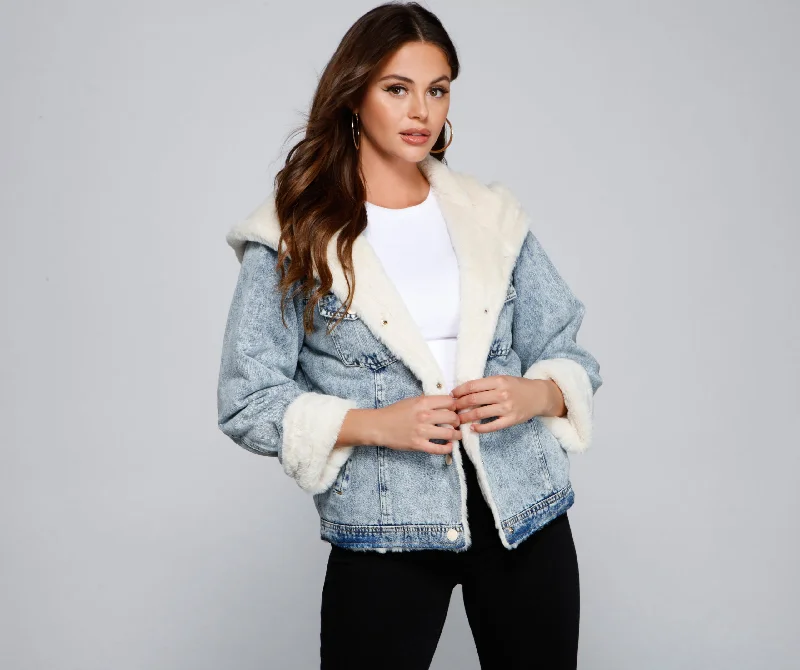 All the Feels Faux Fur Lined Denim Jacket