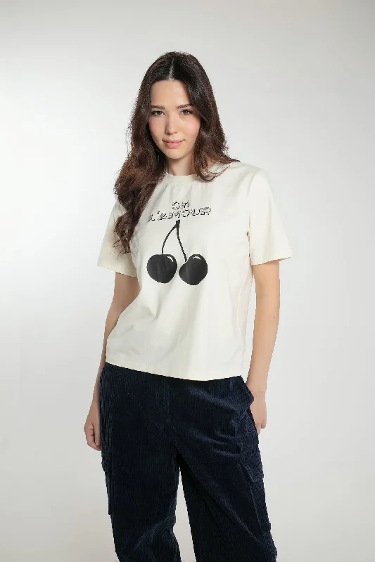 CHERIE T-SHIRT IN IVORY