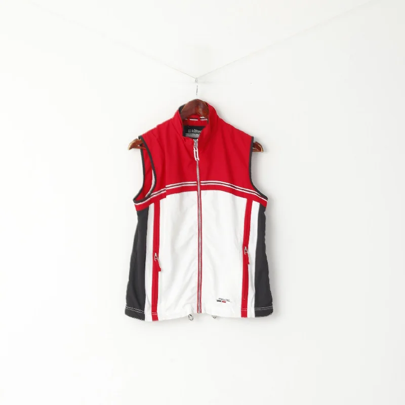 Killtec Women 36 S Vest Red White Full Zipper  Gilet Sportswear Casual Top