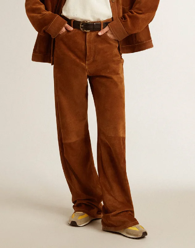 GG Leather Straight Leg Pant