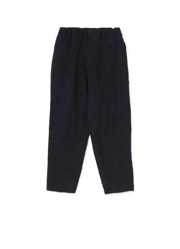 RAYON STRIPE PANTS WITH SIDE TUCK