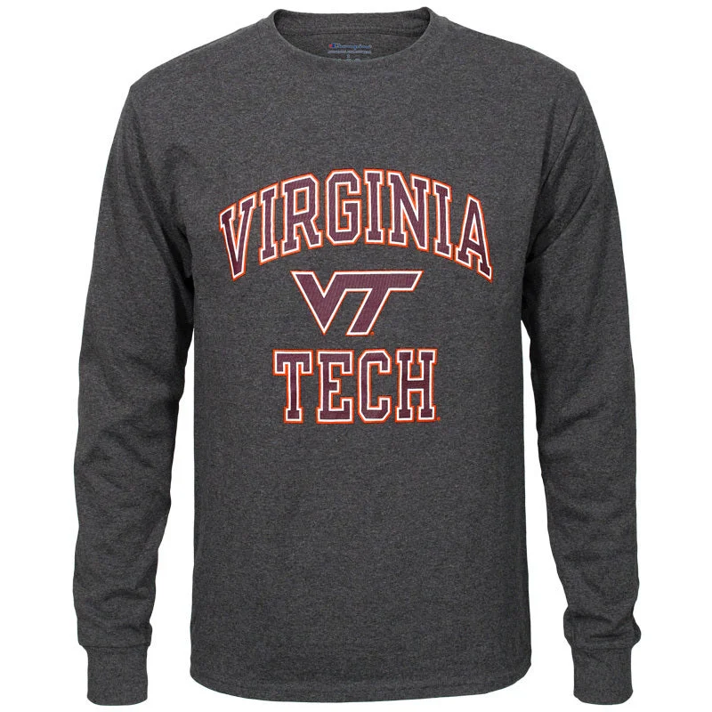 Virginia Tech Basic Long-Sleeved T-Shirt: Granite Heather by Champion