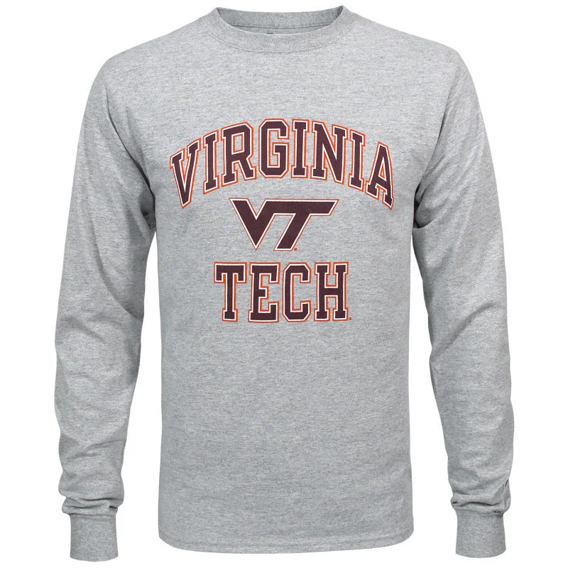 Virginia Tech Basic Long-Sleeved T-Shirt: Oxford Gray by Champion