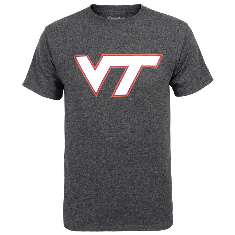 Virginia Tech Logo T-Shirt: Granite Heather by Champion