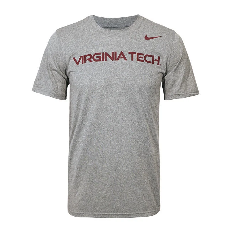 Virginia Tech Men's Dri-FIT Legend Wordmark T-Shirt: Heather Gray by Nike