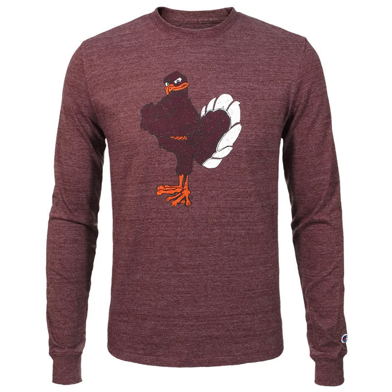 Virginia Tech Triumph Hokie Bird Long-Sleeved T-Shirt: Maroon by Champion