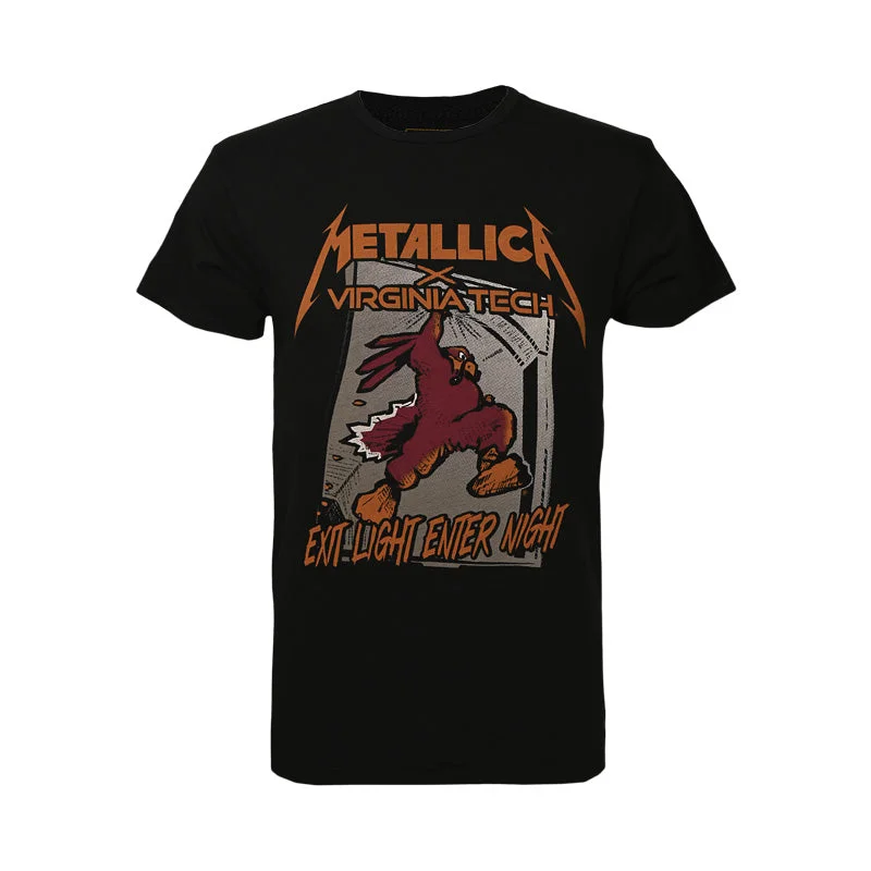 Virginia Tech x Metallica Black Label HokieBird Stone Washed T-Shirt: Black