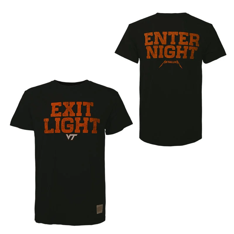 Virginia Tech x Metallica Original Vintage Exit Light Enter Night T-Shirt: Black